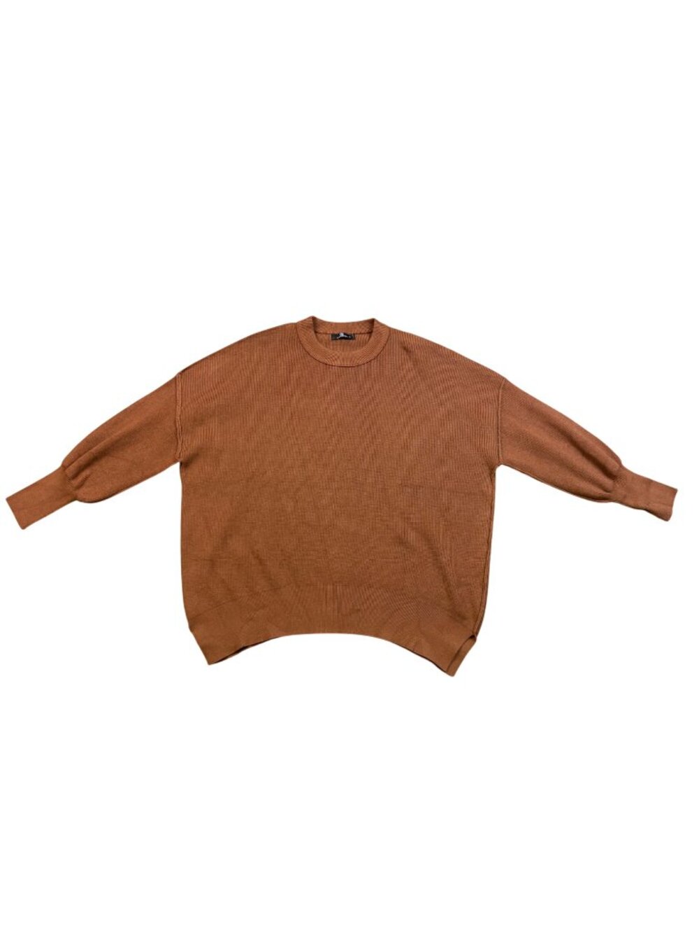 Lilusory Womens Brown Knit Sweater  Oversized Dolman Sleeve Pullover Sz S